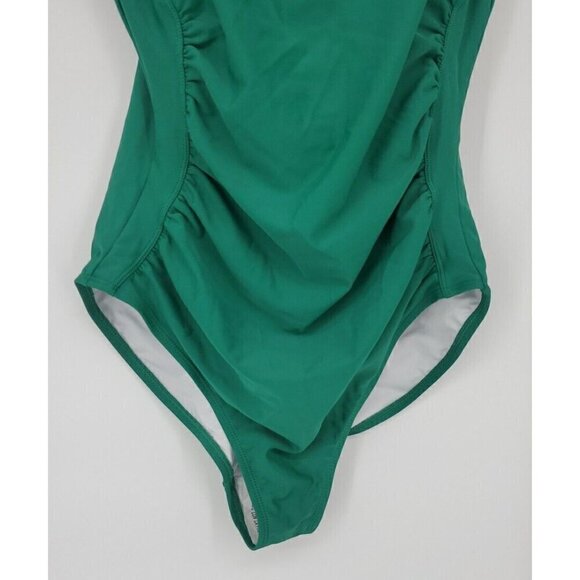 Hilor ARMY GREEN Shirred Tummy Control One Piece Swimsuit US 12 NWT - Picture 4 of 9